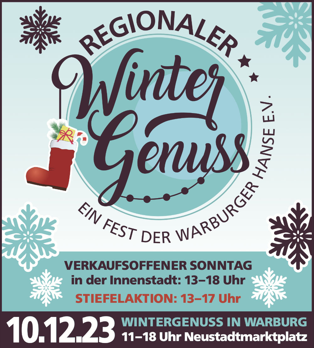 Verkaufsoffener Sonntag in Warburg am 10.12.23 von 11:00 bis 18:00 Uhr